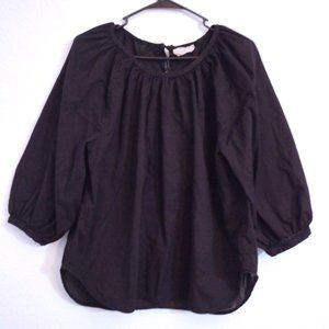 Everlane | Sz: 6 | Black Boho Peasant Top | 3/4 Sleeves